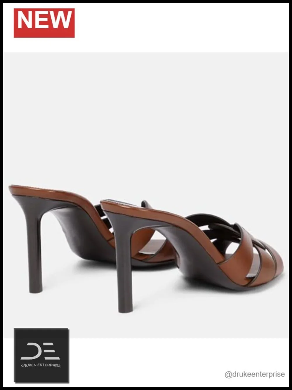 Open Toe Heeled Mules for Women Intertwining Straps Square Toe Stiletto Heel